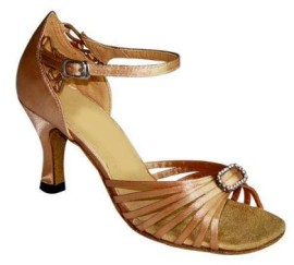 Monique Dark Tan 3" Heel Latin or Ballroom Dance Shoe