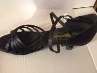 Robin Black Satin Latin or Ballroom Dance Shoe