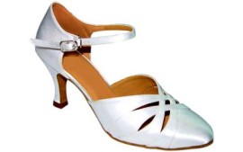 Danielle - White Satin Ballroom Dance Shoe