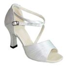 Rachel White Satin-Latin or Ballroom Dance Shoe
