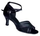 Annabelle - Black Satin/Mesh - Latin or Ballroom Dance Shoe