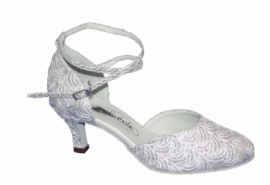 Carol - Silver Lace - Ballroom Dance Shoe 