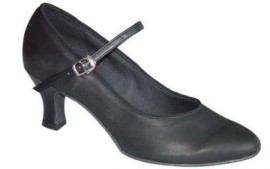 Megan - Black Leather - Ballroom Dance Shoe